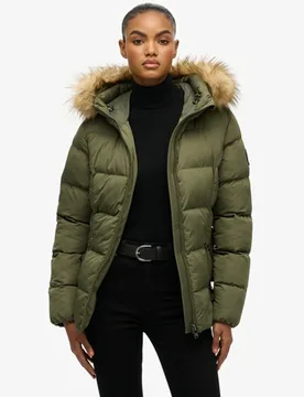 Superdry Damen Fuji Steppjacke Mit Gürtel, Dunkelgrün, Größe: 36 - 149.99 - FashionsVida
