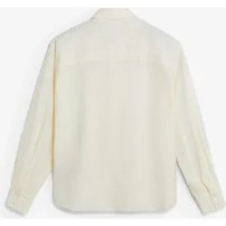 Camisa de mujer de manga larga con pliegues en los hombros