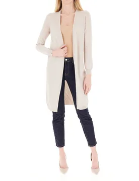 Cardigan lungo aperto BEIGE S - Fracomina - FashionsVida