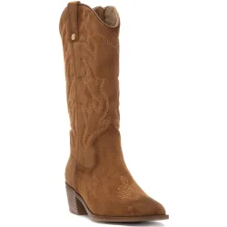 Bota de mujer cowboy de antelina