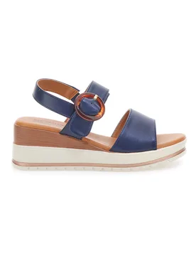 Sandali Navy con Zeppa Bianca a Contrasto BR1962 38 - PITTARELLO SUN - FashionsVida