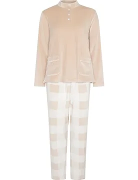 Pijama de mujer con cuadros micropolar - Lohe - FashionsVida