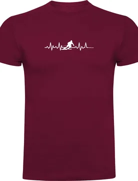 T-shirt à Manches Courtes Skiing Heartbeat Dark Red M - Kruskis - FashionsVida