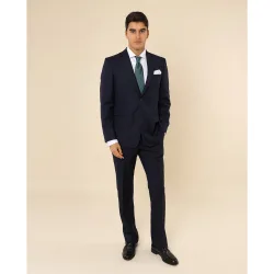 Traje de hombre regular de lana en azul oscuro