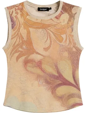 Camiseta de mujer sin mangas punto - Desigual - FashionsVida