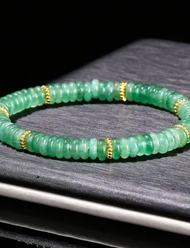 Natural Stone Green Aventurine Pink Quartz Flat Spacer Beads Bracelet Women Men Spiritual Healing Elastic Bracelet Jewelry Gift - Aliexpress - FashionsVida