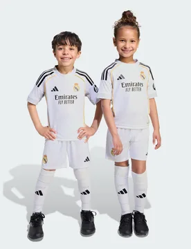 Divisa Mini Home Real Madrid 25/26 4-5A White - Adidas - FashionsVida