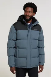 Snow' Mens Borg Lined Jacket Ripstop Fabric Water Resistant Padded Coat Grey - Size 2xl