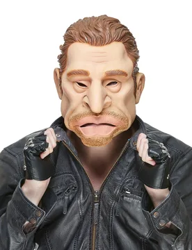 Latex-Erwachsenenmaske Rockstar Johnny witzige Musikstar-Maske beige-braun - BESTER NOVELTY - FashionsVida