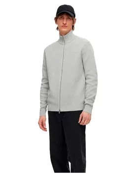 Sweat-shirt Zippé Dane Light Grey Melange 2XL - Selected - FashionsVida