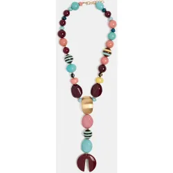 Collar largo con maxi cuentas decorativas