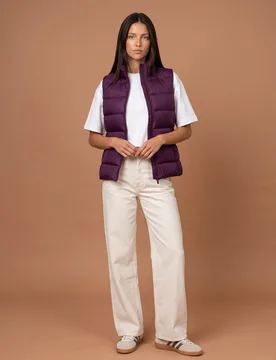 Womens Plum Lightweight Bag Puffer Gilet - Purple - Size 10 Uk - Urban Bliss - FashionsVida