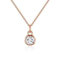 Womens Female Sterling Silver Necklace - Rose Gold - Size 55 Cm