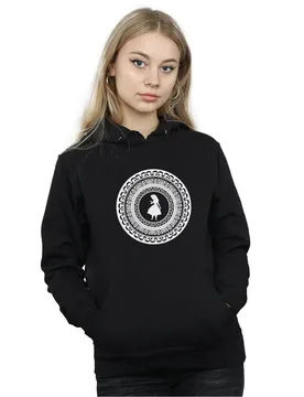 Women's Alice In Wonderland Circle Hoodie in Black Size: Large - Black - Size: L - Disney - FashionsVida