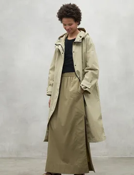 Gabardina de mujer larga con capucha - Ecoalf - FashionsVida