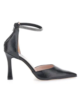 Décolleté a Punta Nere Effetto Vernice con Cinturino Alla Caviglia 709 36 - PITTARELLO LOVE - FashionsVida