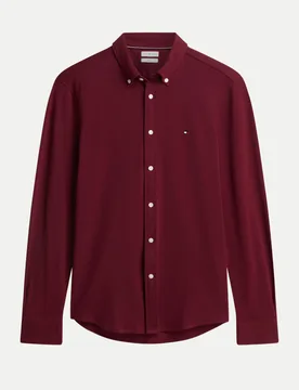 Regular-Fit Jerseyhemd Rot L - Tommy hilfiger - FashionsVida