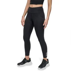 High Waist Leggings Rhinestone Stacked Logo 7/8 Black / Silver L
