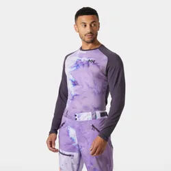 Men's Lifa Active Crew Warm Base Layer Purple 2XL - Black Grape Purple - Male