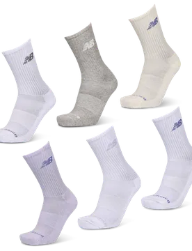 Crew 6 Pack Unisex Socken - Weiß - Größe 43-46 - Baumwolle White 43-46 - New Balance - FashionsVida
