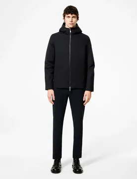 Terzilio Floating Storm Giubbotto Uomo Blu in Lana con Cappuccio - RRD - FashionsVida
