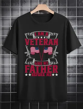 With Veteran Graphic,Patriotic Theme design-100% cotton summer O-neck short sleeve casual printed men's T-shirt - Aliexpress - FashionsVida