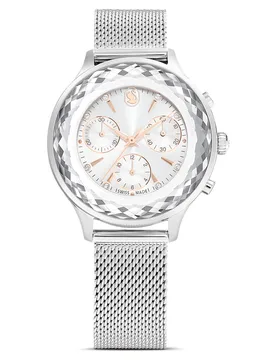 Orologio Nova chrono, Fabbricato in Svizzera, Bracciale di metallo, Tono argentato, Acciaio inossidabile OS - Swarovski - FashionsVida