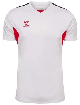 T-shirt à Manches Courtes Authentic Pl White / True Red M - Hummel - FashionsVida