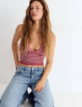 Top de mujer de punto de rayas - Brownie - FashionsVida