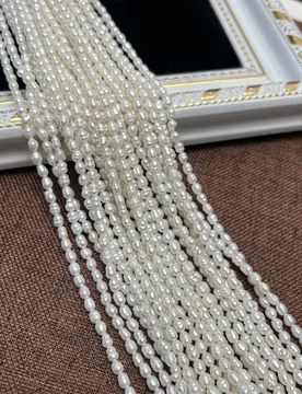 Irregular Threaded Rice Polished Bead Natural Freshwater 2.5-3.2mm Pearl Jewelry Make DIY Necklace Bracelet Accessories Women - Aliexpress - FashionsVida
