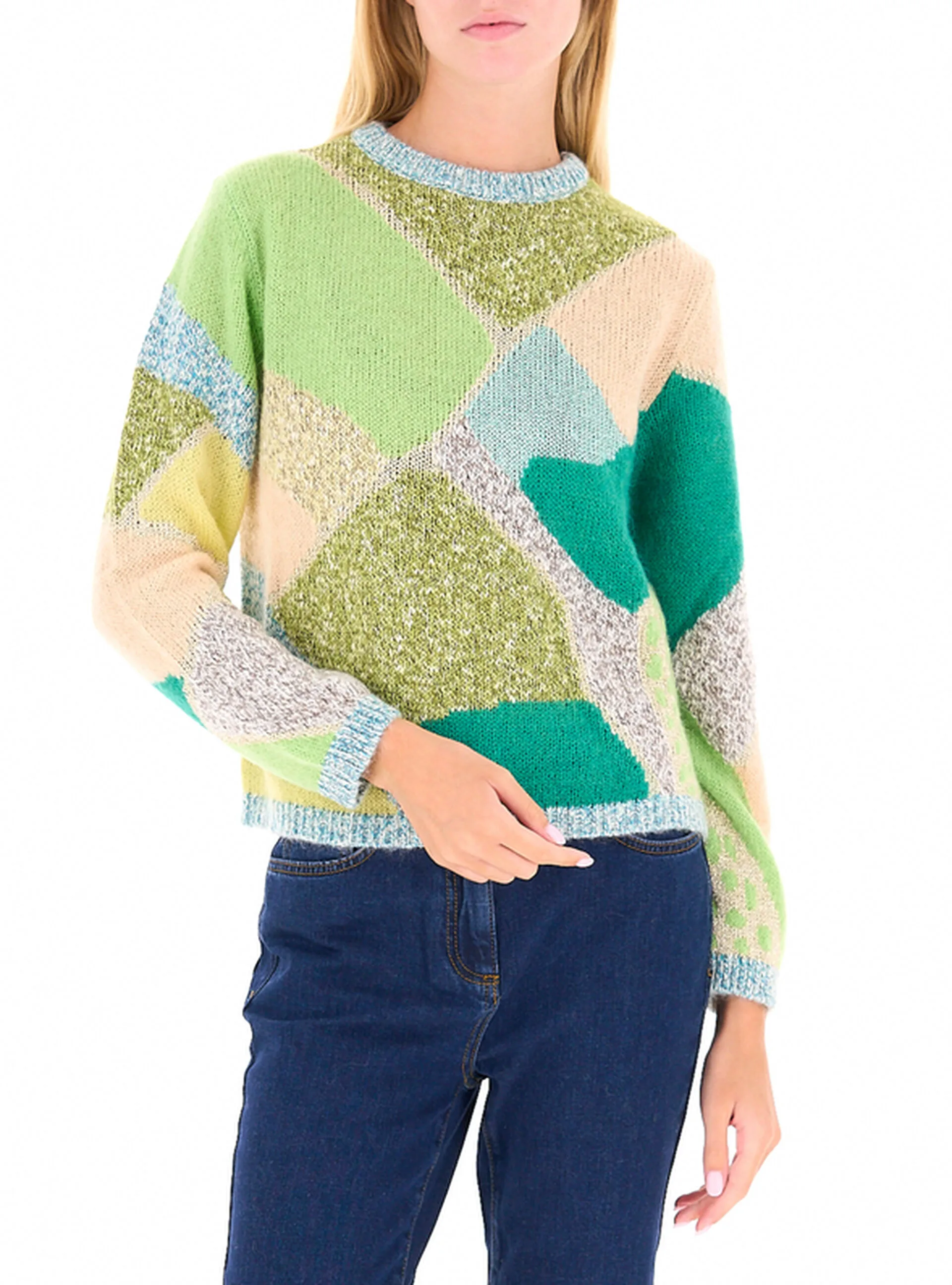 Maglione con lurex VERDE XL - I Blues - FashionsVida
