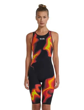 Venzo Infrared Open Back Competition Swimsuit Fire 29 Women - TYR - FashionsVida