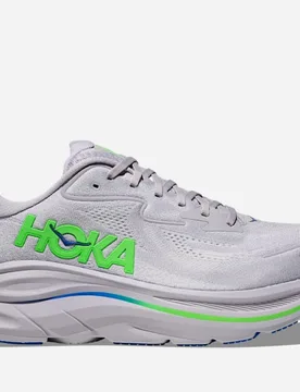 Men's Clifton 10 Road Running Shoes in Ash Grey/Neon Green, Size 9 - HOKA - FashionsVida