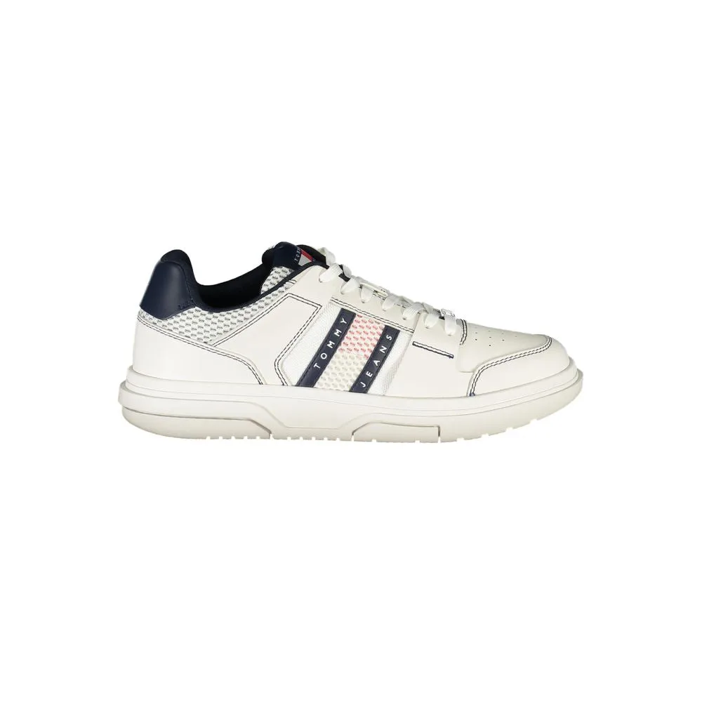 Mens Blue Leather Men Sneaker - White - Size Eu 41 - Tommy hilfiger - FashionsVida
