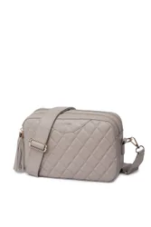Women's Quilted Cross Body Camera Bag in Stone - Stone - Size: One Size