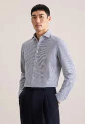 Slim Jerseyhemd Gestreift Grau 40