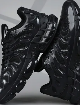 Zapatos deportivos para hombre con cordones negros personalizados de moda, zapatos casuales de calle con suela de amortiguación de aire, temporada de - Shein - FashionsVida