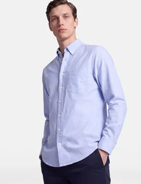 Regular Casual Hemd Uni Blau 48 - Seidensticker - FashionsVida