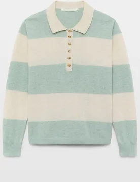 Jersey de mujer cuello polo rayas - Southern Cotton - FashionsVida
