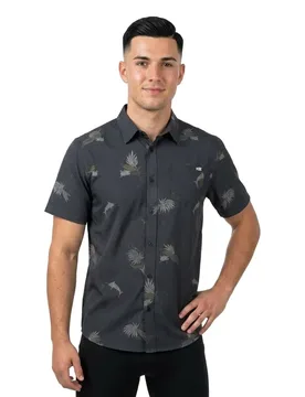 Chemise à Manches Courtes Breezer Perf Tech Wvn Charcoal S - Salty Crew - FashionsVida