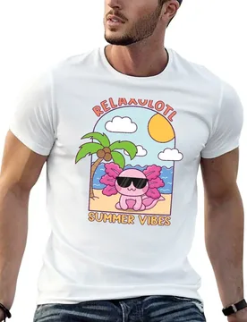 Relaxolotl Summer Vibes - Summer Axolotl Relax Pun T-Shirt Plus Size Basic Short Sleeve Top - Aliexpress - FashionsVida