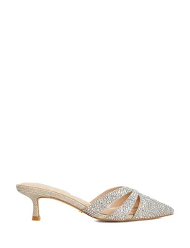 Diamante Embellished Kitten Heels Gold female - Dune london - FashionsVida