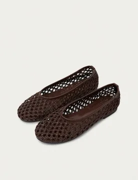 Bailarinas de ganchillo con parte superior tejida calada, bailarinas casuales para mujer, zapatos transpirables, estilo casual de vacaciones EUR40 - Shein - FashionsVida