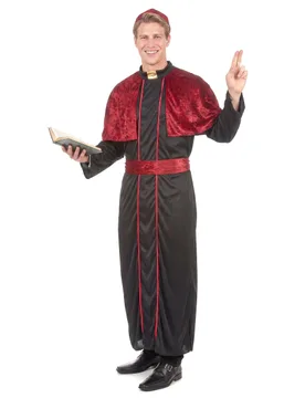 Bischof Herren-Kostüm schwarz-rot - male - KARNEVAL-MEGASTORE - FashionsVida