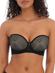 Womens Tailored Moulded Strapless Bra - Black Polyamide - Size 28d