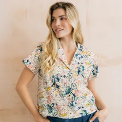 Piper Shirt - Harding Print - Ecru