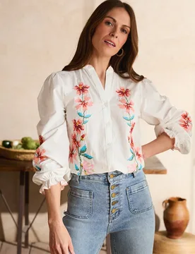 Camisa bordado de mujer - Polin et Moi - FashionsVida