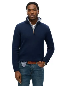 Maglione Classics Henley Indigo Blue Marl XL - Superdry - FashionsVida