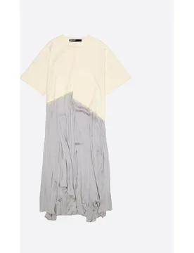 Vestido midi bimateria irregular - Bimba y Lola - FashionsVida