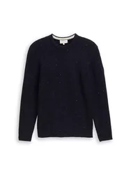 Structured mix crew neck pullo male